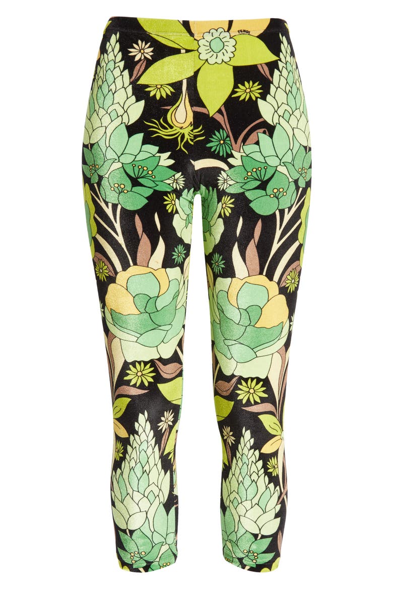 Dream Garden Chenille Crop Leggings, Alternate, color, DREAMING BLACK