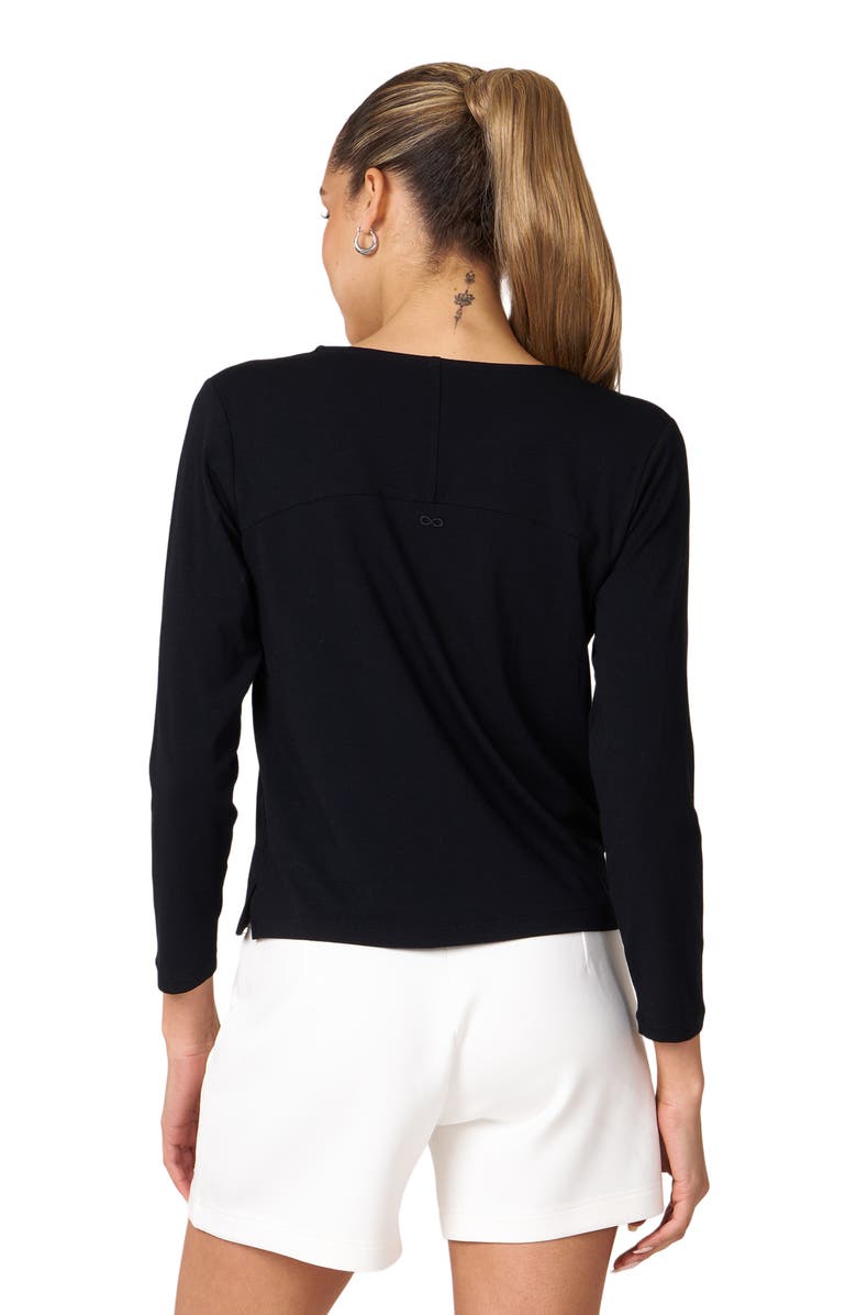 Rebody Active Rebody Essentials Mid Length Long Sleeve Top, Alternate, color, Black