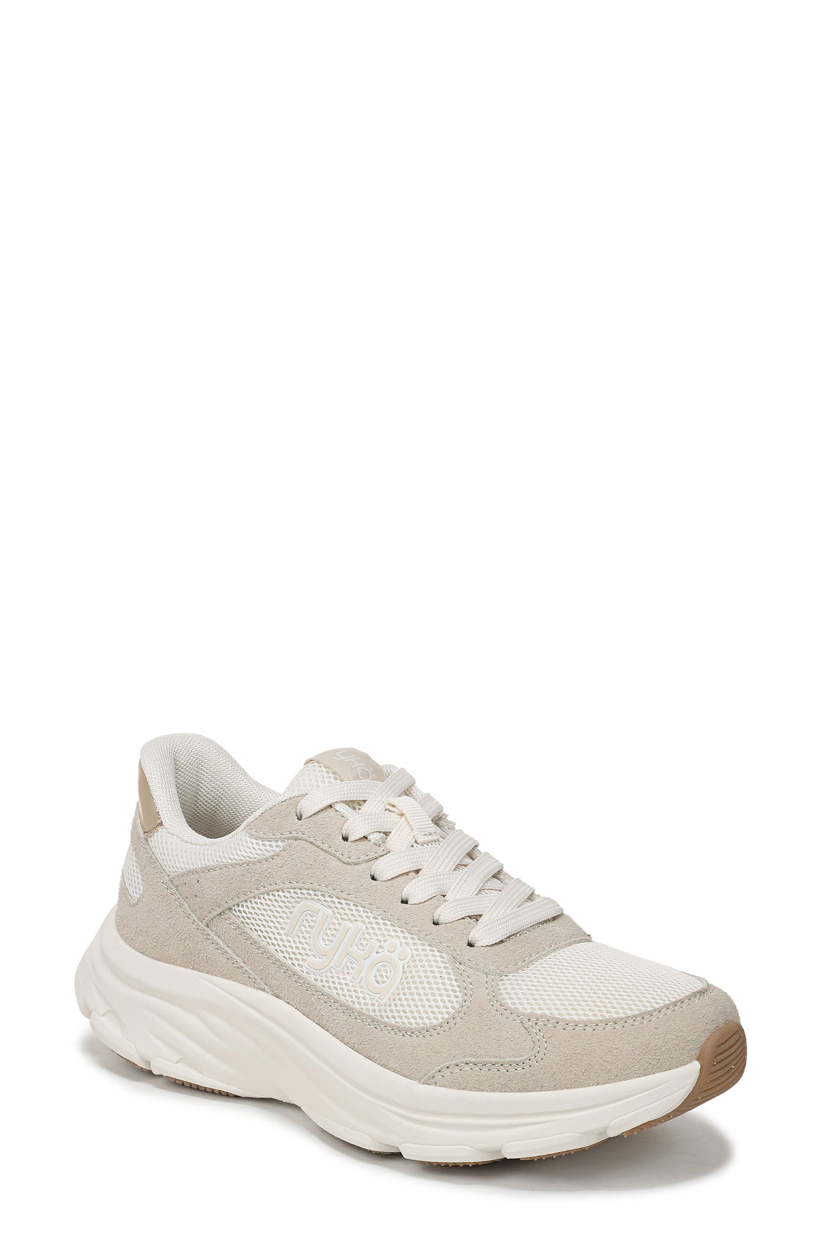 GARDENIA WHITE/SAND FAUX SUEDE