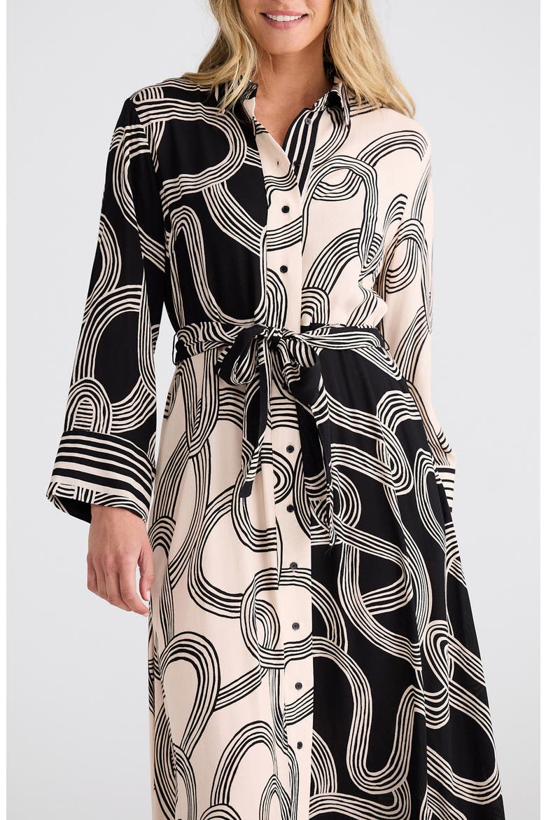 Lucy Print Shirtdress, Alternate, color, INK LINES MULTI