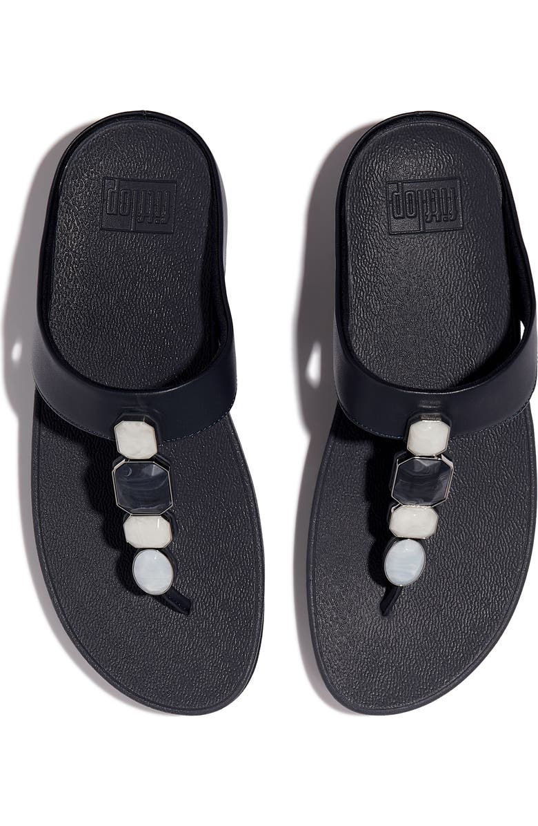 FitFlop Fino Multistone Flip Flop, Alternate, color, Midnight Navy