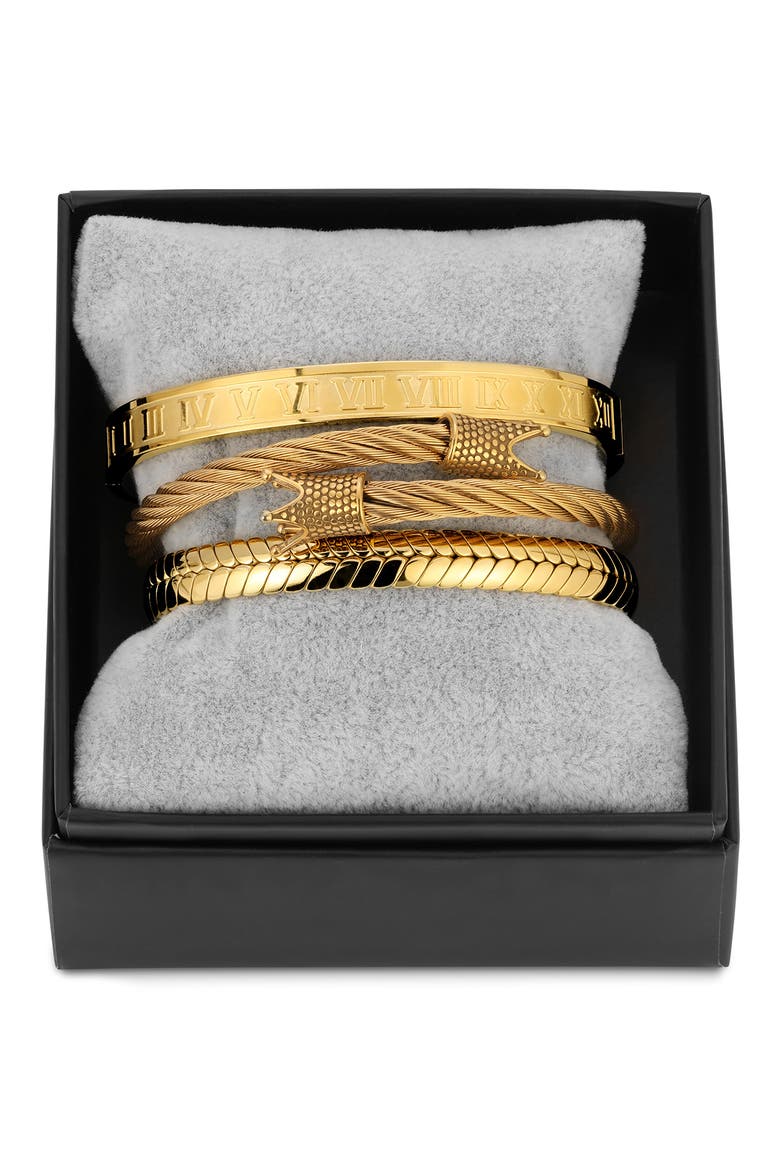 Ben 3-Piece Bracelet Set, Main, color, GOLD