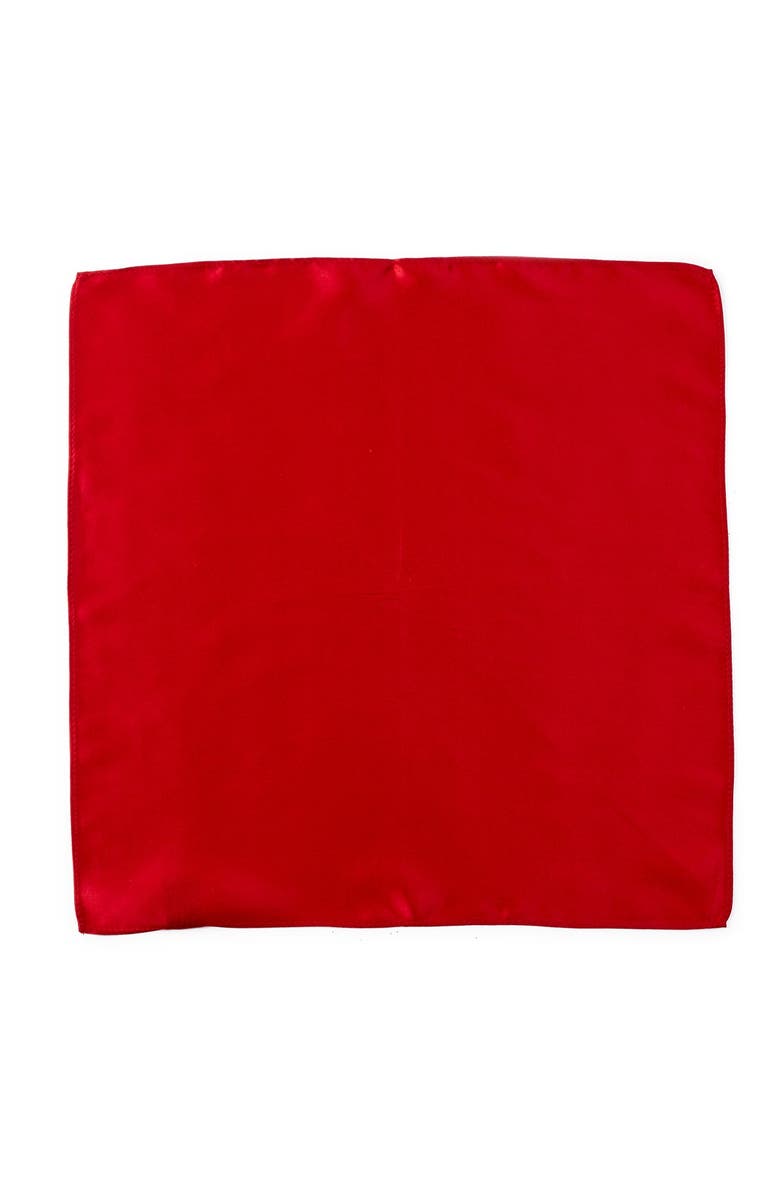 NORDSTROM RACK Solid Silk Blend Pocket Square, Alternate, color, Red