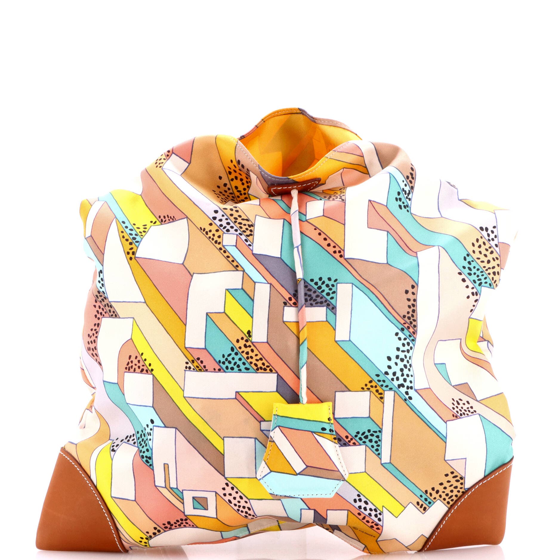 Silky City Bag Printed Silk and Leather PM, Main, color, None