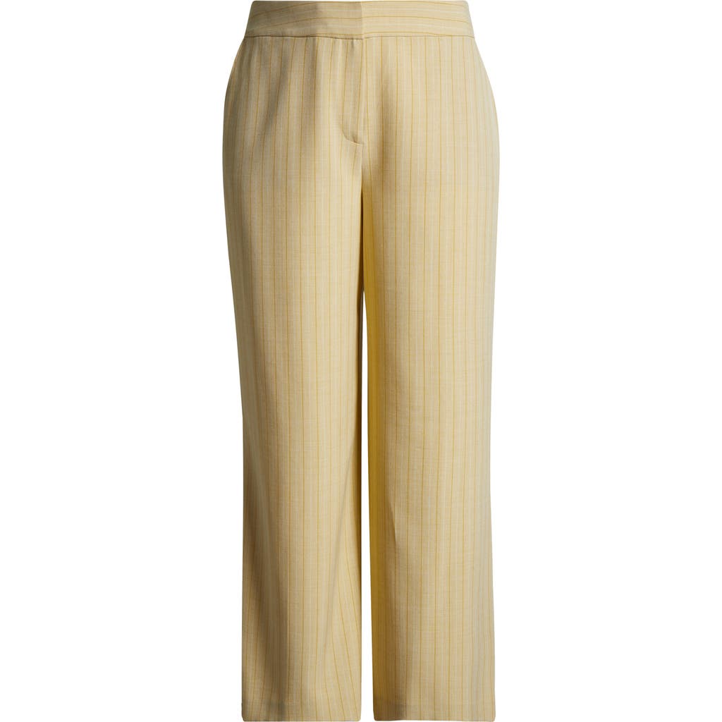 Tahari Asl Stripe Wide Leg Pants In Ochre