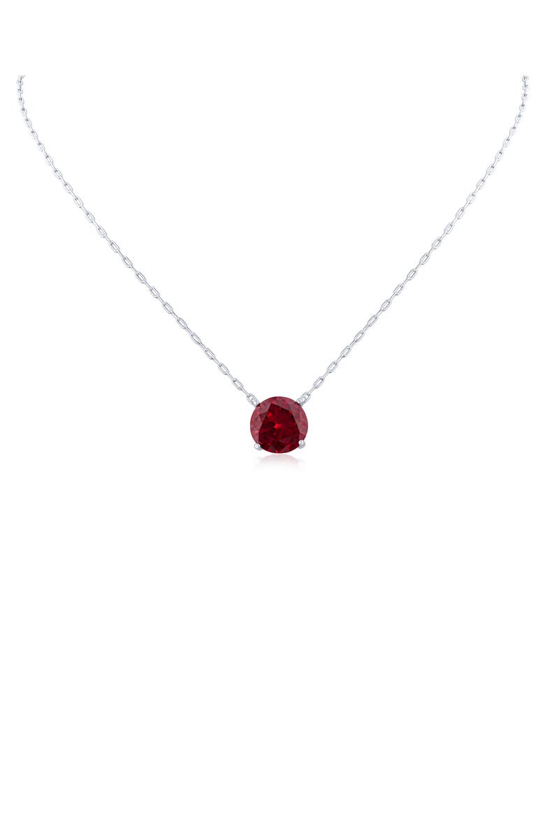 Timeless CZ Pendant Necklace, Main, color, RED/SILVER