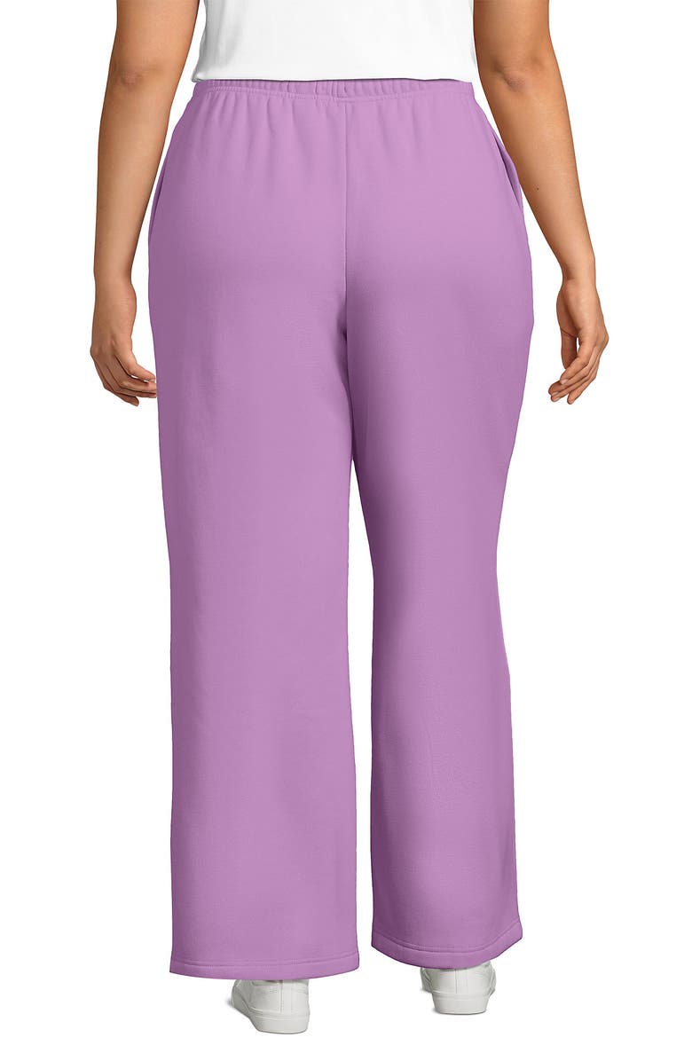 Lands' End Serious Sweats High Rise Relaxed Straight Leg Pants, Alternate, color, Wild Lilac