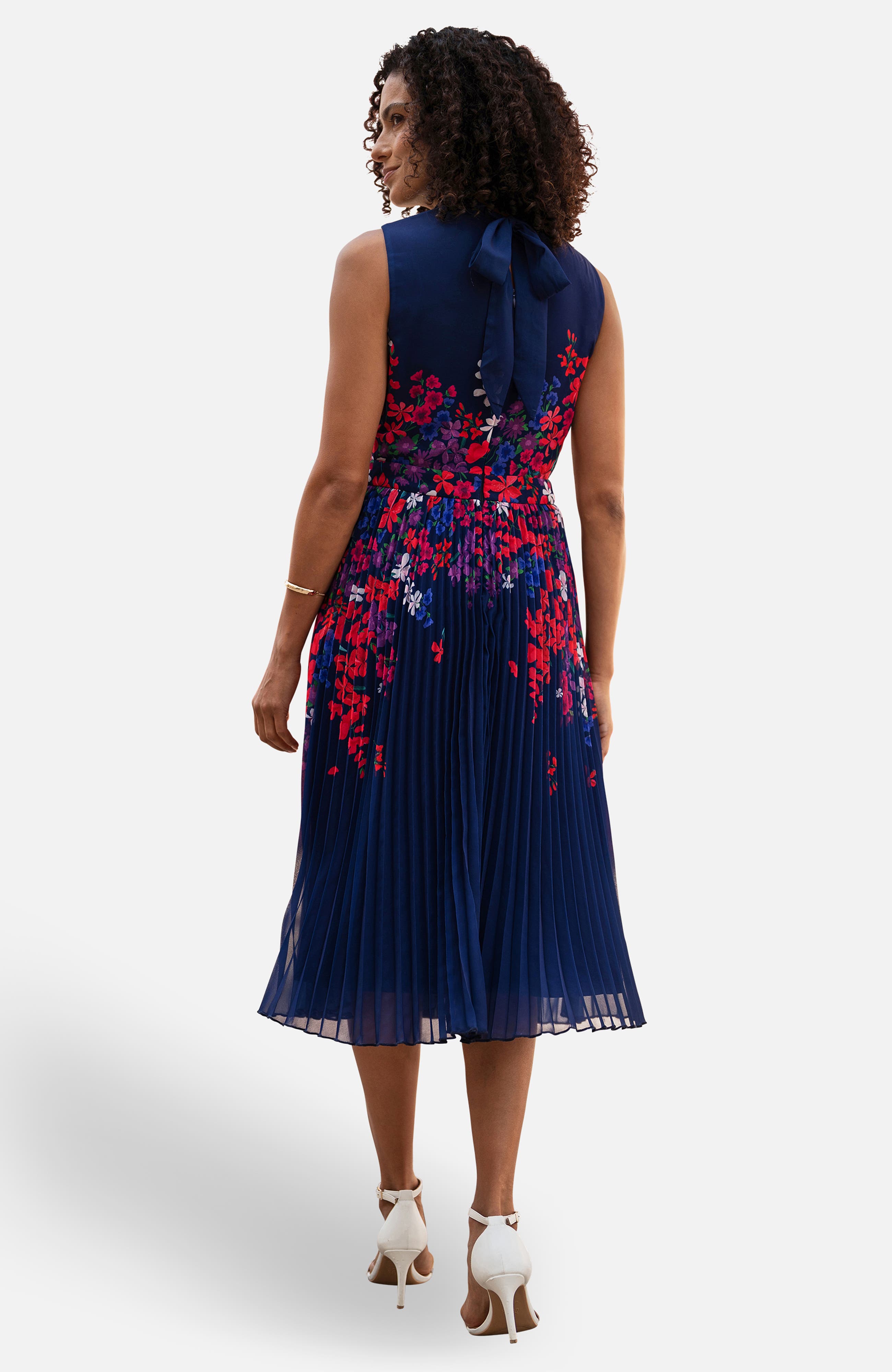 Printed Pleated Midi Dress - image 2