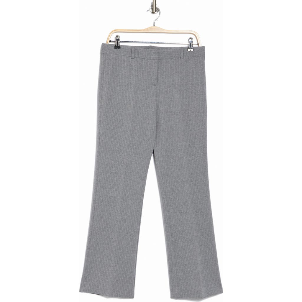 Amanda & Chelsea Pinstripe Knit Pants In Light Grey