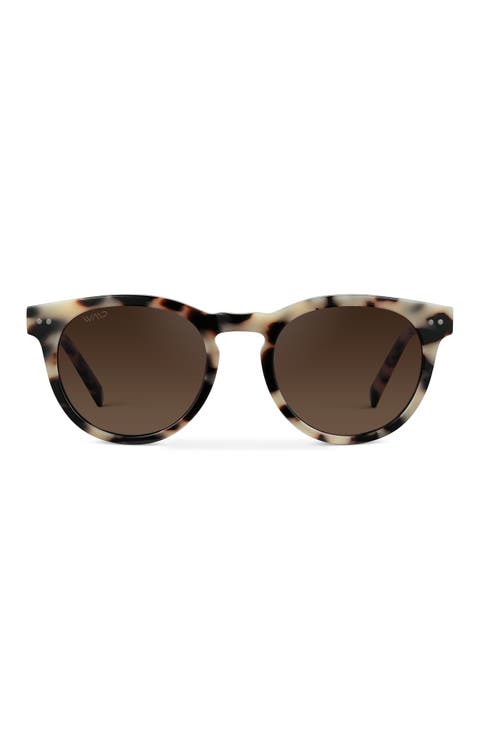 Tate - 50mm Retro Classic Round Polarized Sunglasses