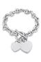 Oval Link Heart Charm Toggle Bracelet