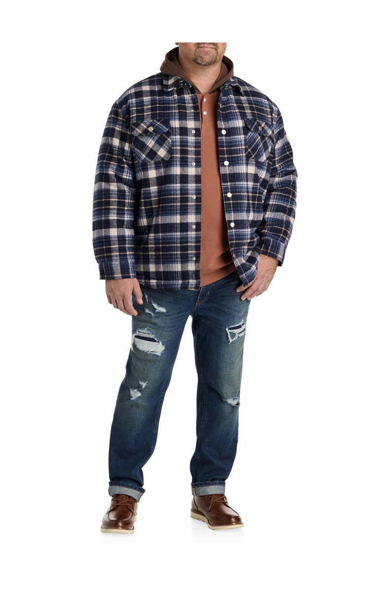 True Nation by DXL Big & Tall Lined Flannel Shirt Jacket, Alternate, color, 