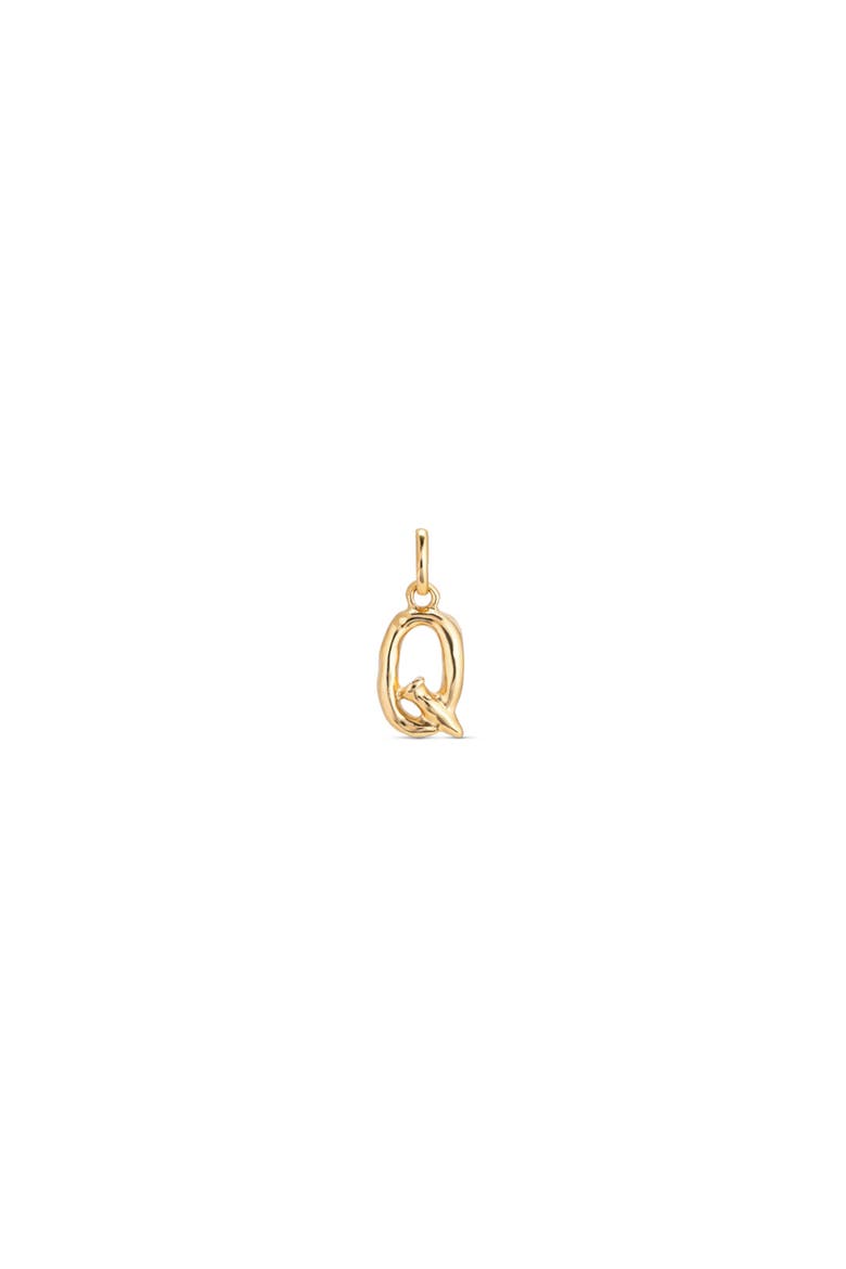 18K Gold-Plated Letter Q Charm, Main, color, Gold