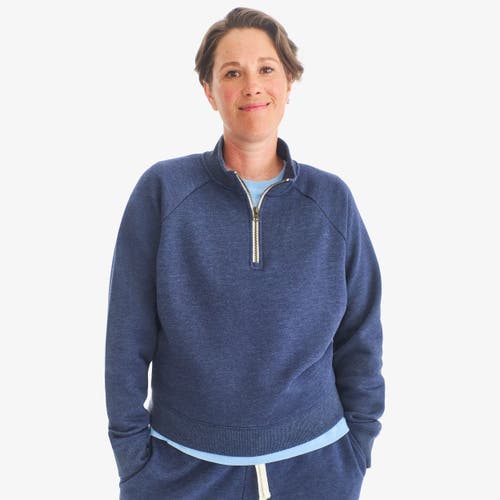 Primary Adult Cozy Fleece Quarter-zip Sweatshirt In Blue