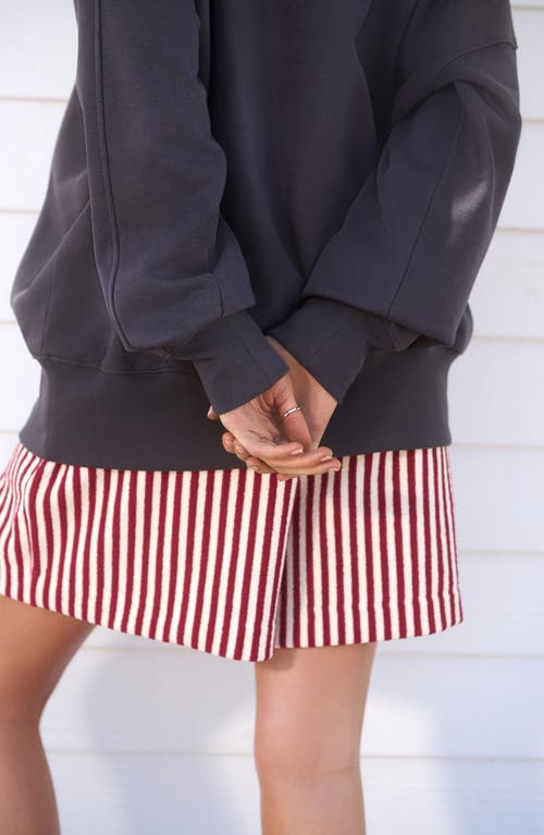 Next Stripe Cotton French Terry Shorts In Red