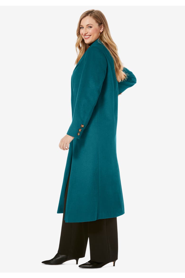 Long Shawl Collar Wool Coat, Alternate, color, BLACK