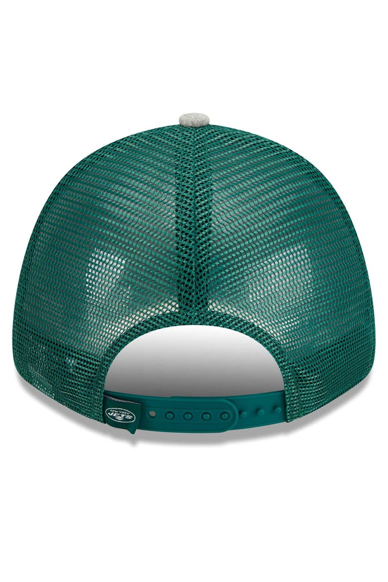 Men's New Era Heather Gray/Green New York Jets Pop Trucker 9FORTY Adjustable Hat, Alternate, color, Heather Gray