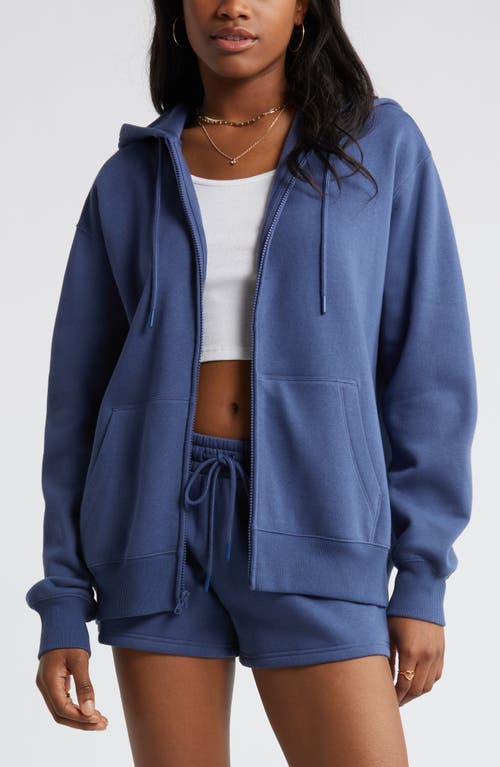Bp. Oversize Zip Fleece Hoodie In Blue