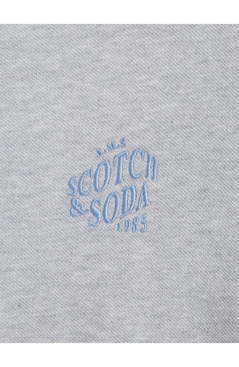 Scotch & Soda Embroidered Logo Piqué Polo, Alternate, color, Grey Heather