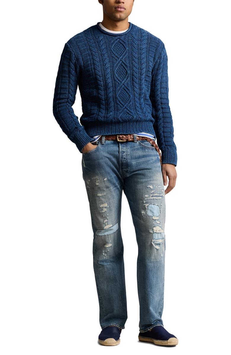 Polo Ralph Lauren Fisherman Cable Stitched Sweater, Alternate, color,