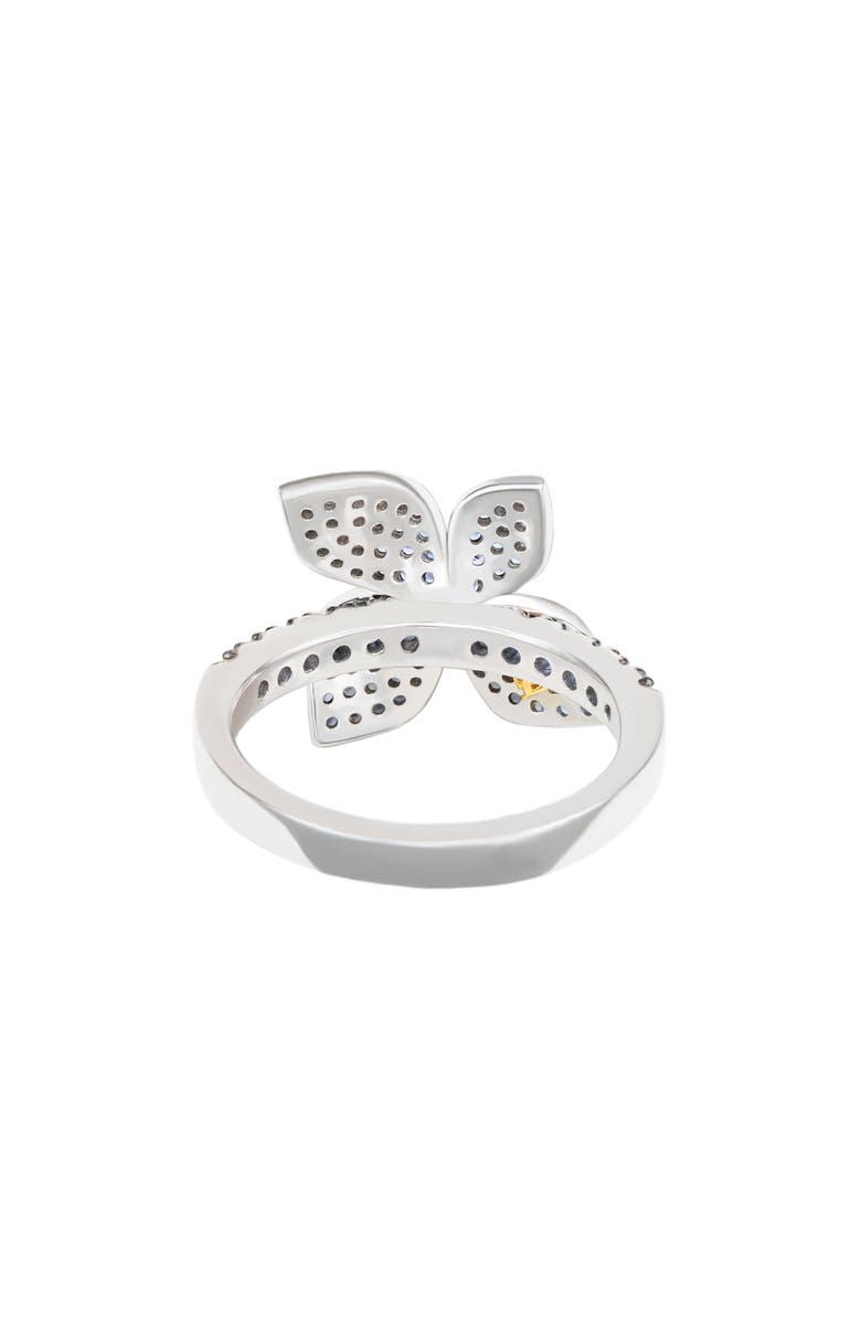 SUZY LEVIAN Sterling Silver Pavé Blue Sapphire Flower Ring, Alternate, color, Blue