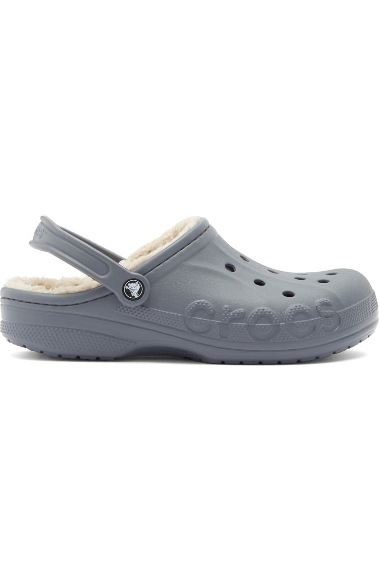 CROCS Baya Faux Shearling Lined Clog, Alternate, color, Charcoal