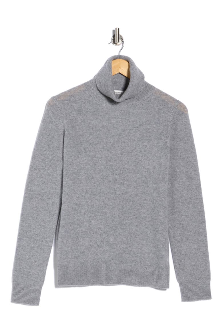 Cashmere Turtleneck Sweater, Alternate, color, GREY HEATHER