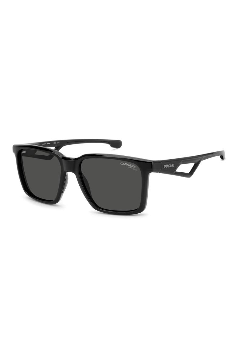 x Ducati 56mm Rectangular Sunglasses, Alternate, color, BLACK/ GREY