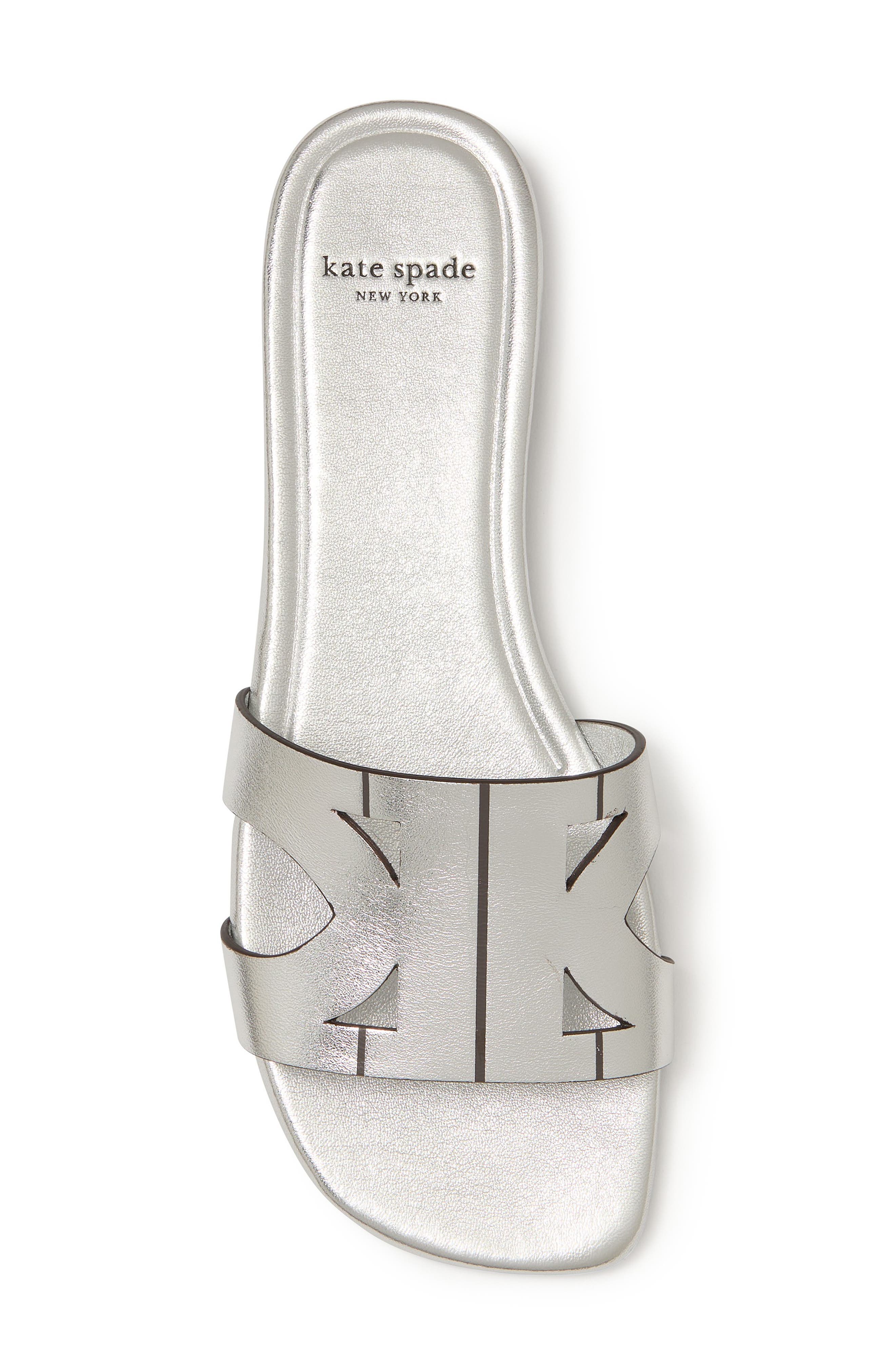 duo smooth leather slide sandal, Alternate, color, SILVER