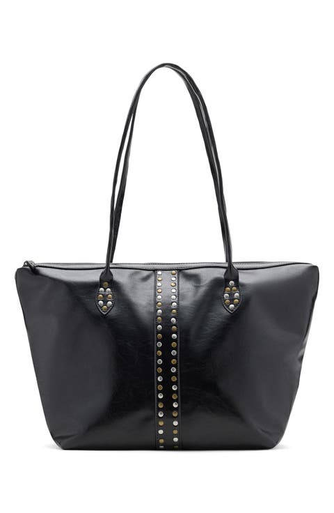Studded Faux Leather Tote