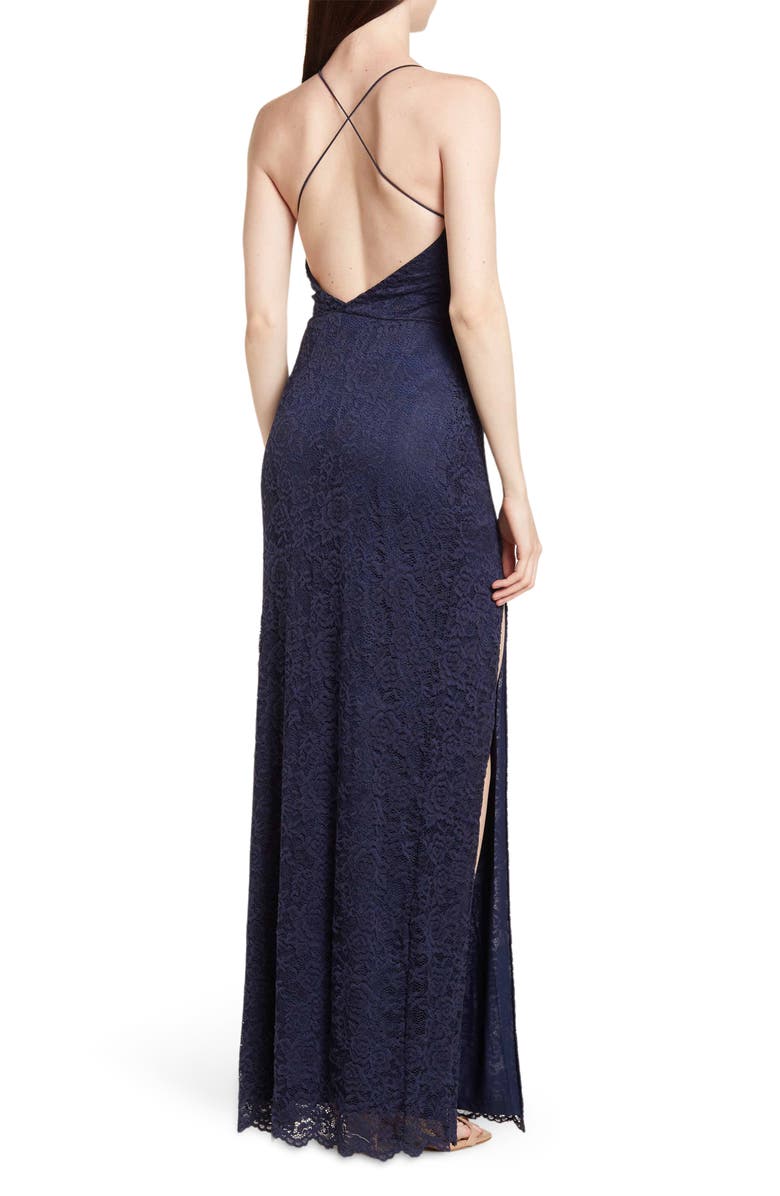 BY DESIGN Love by Design Vesta Stretch Lace Maxi Dress, Alternate, color, Navy Blazer