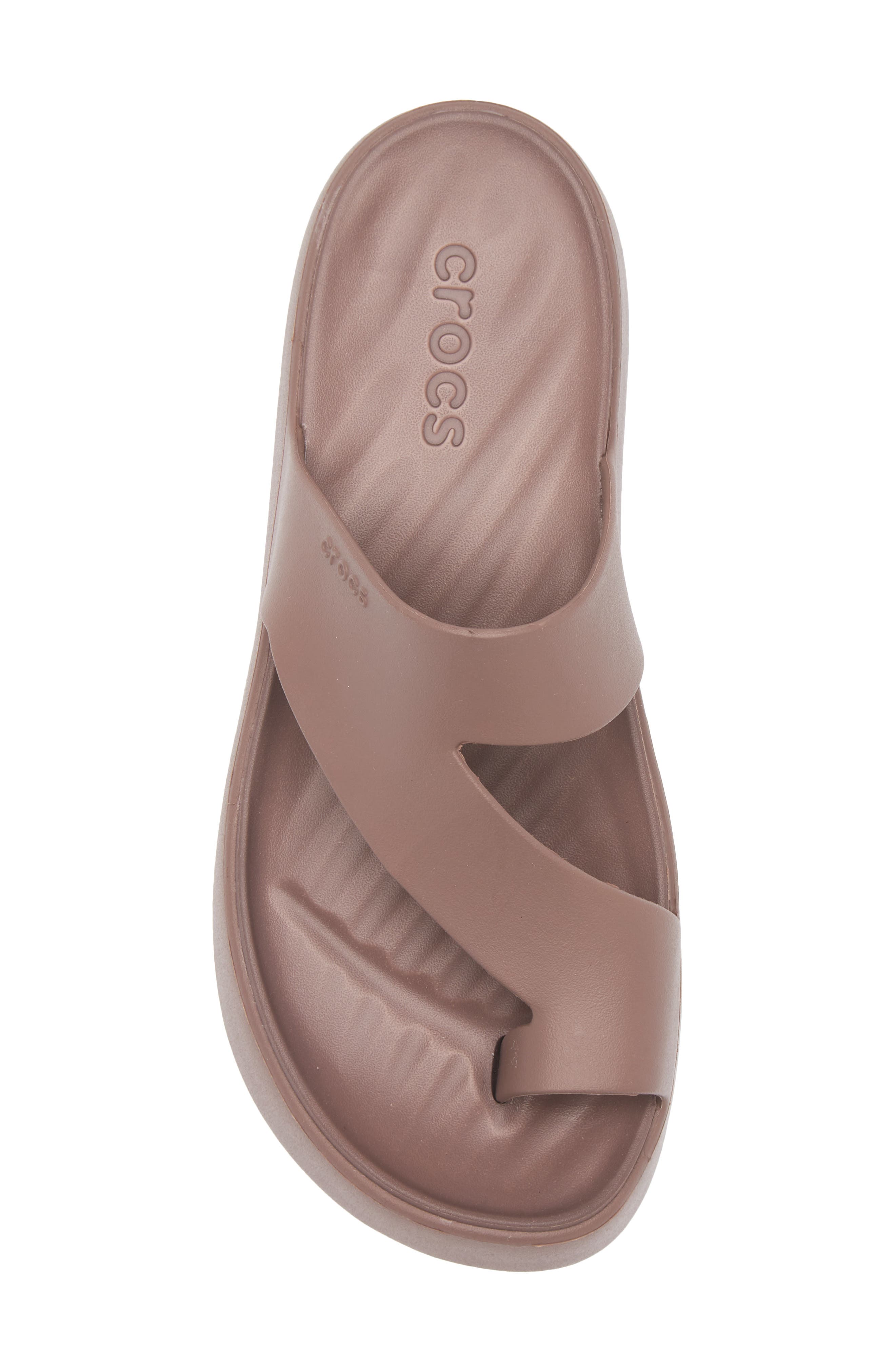 CROCS Getaway Toe Loop Waterproof Platform Sandal, Alternate, color, Truffle