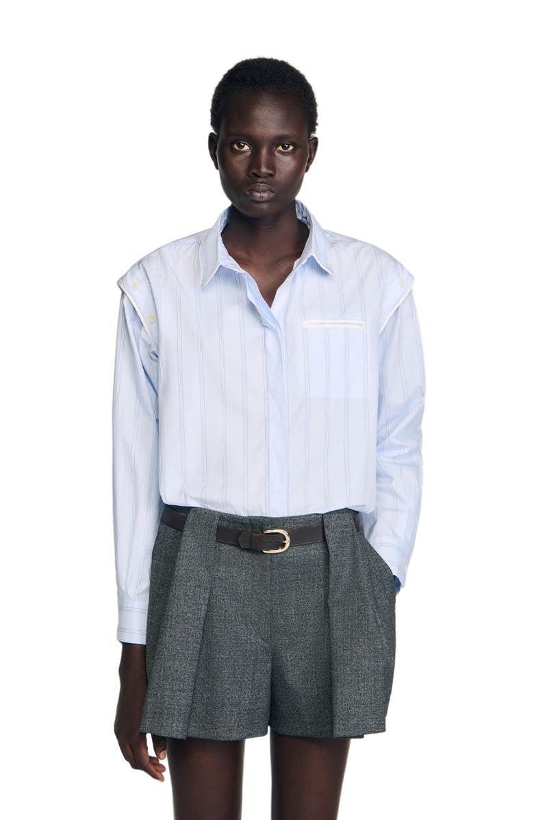 SANDRO Striped shirt, Main, color, Sky Blue