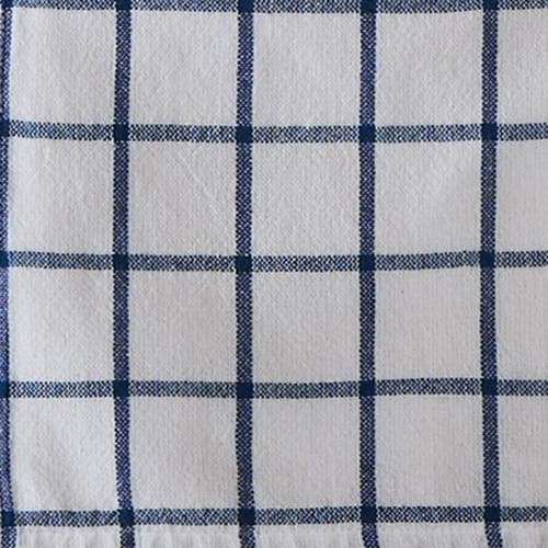 Tag Classic Reversible Double Cloth Medium Blue Windowpane Cotton Machine Washable Kitchen Dishtowel In Blue