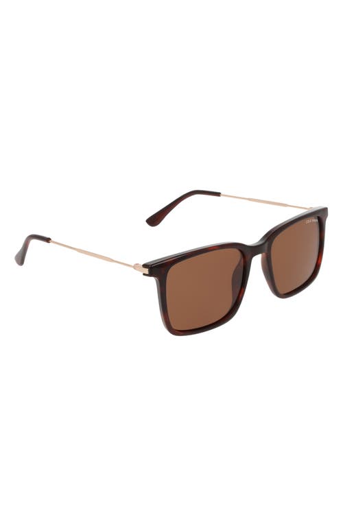 Cole Haan 55mm Rectangular Sunglasses In Brown