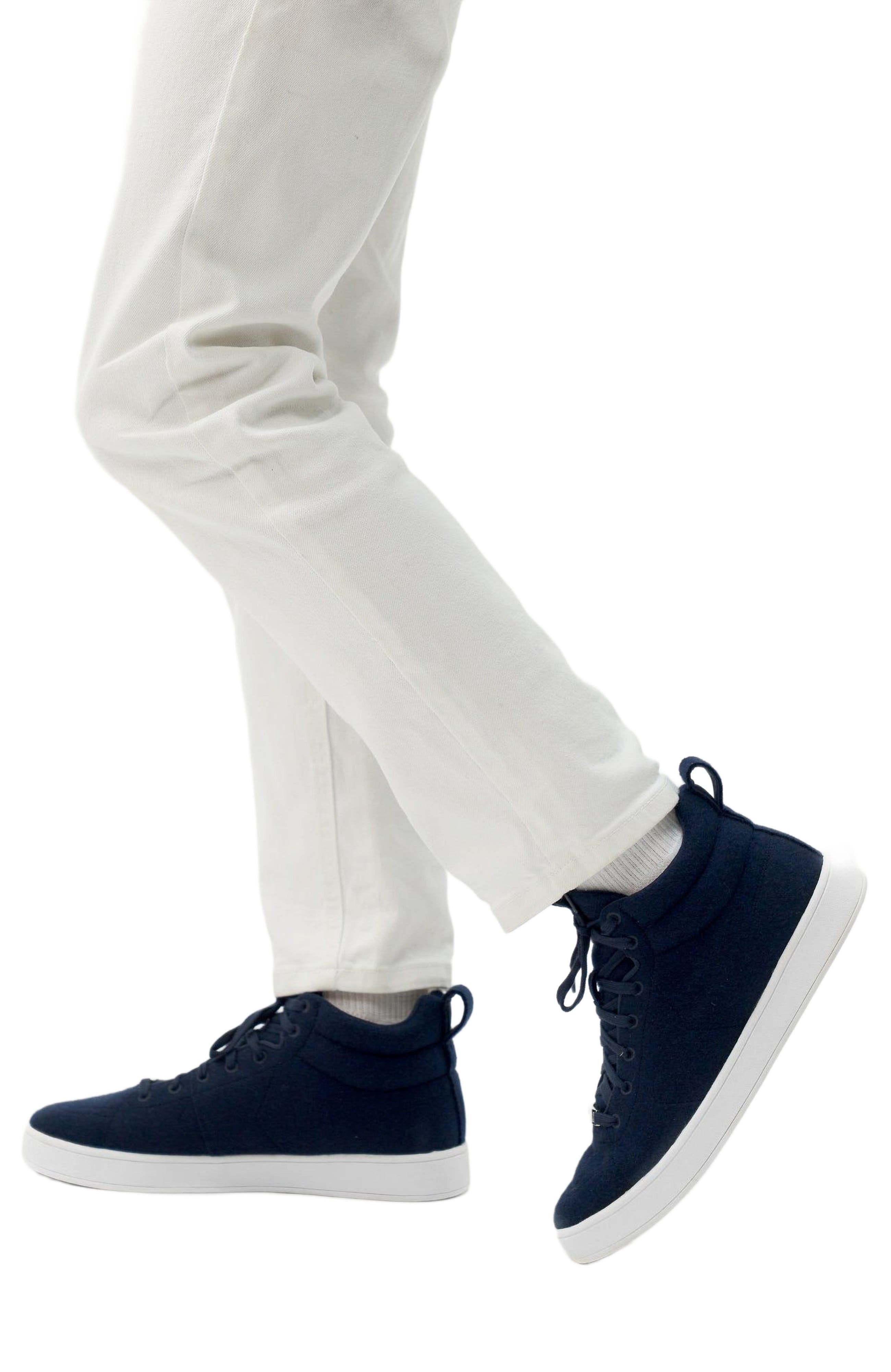 Cashmere High-Top Sneakers, Alternate, color, navy