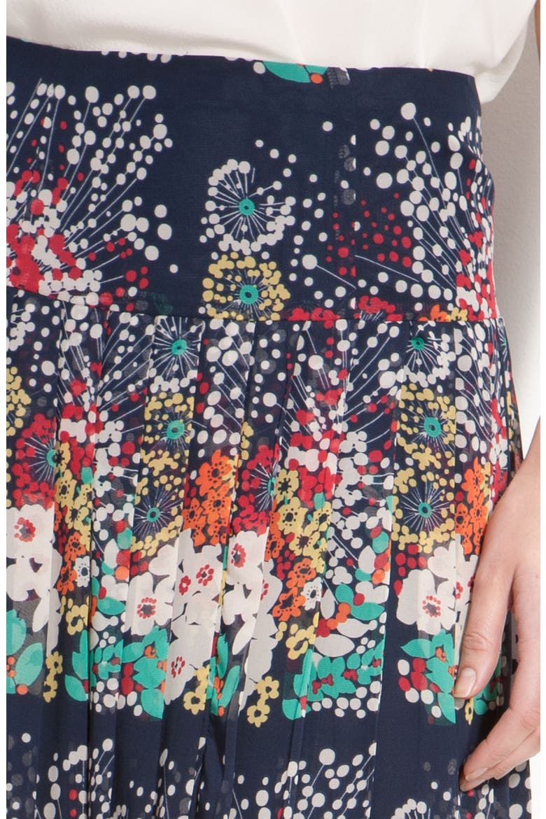 'Most Kissable' Pleated Chiffon Skirt, Alternate, color, INK MULTI