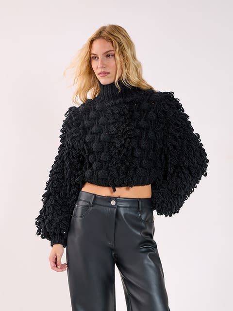High Neck Cropped Sweater