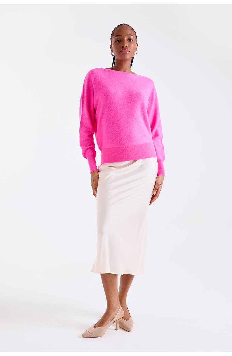 1982 Alaia Long Sleeve 100% Cashmere Sweater, Alternate, color, Hot Pink