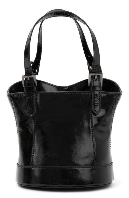 Jeffrey Campbell Bodice Leather Handbag In Black Crinkle Patent