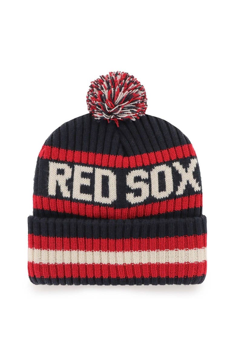 '47 Men's '47 Navy Boston Red Sox Bering Cuffed Knit Hat with Pom, Alternate, color,