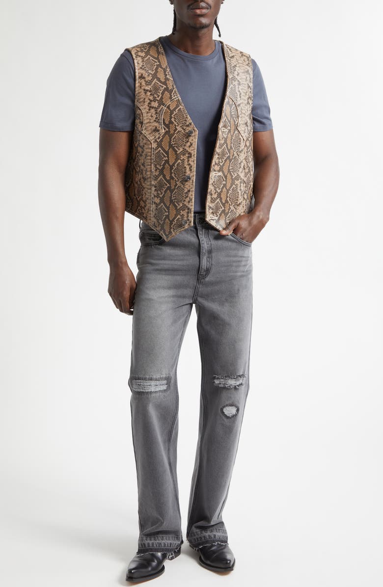 MIDNIGHT RODEO Texoma Distressed Flare Leg Jeans, Alternate, color, Light Gray Wash