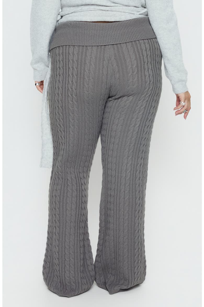 Baleigh Cable Stitch Foldover Pants, Alternate, color, GREY