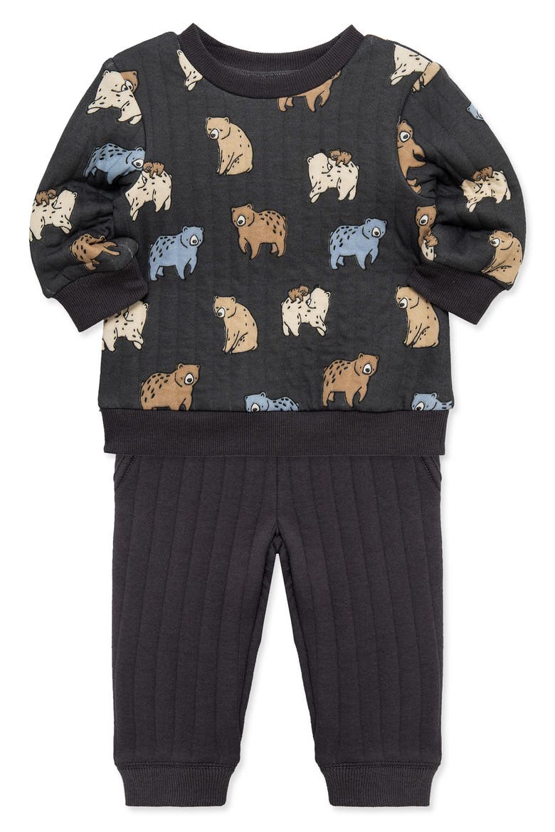 Bear Sweatshirt & Joggers Set, Alternate, color, GREY