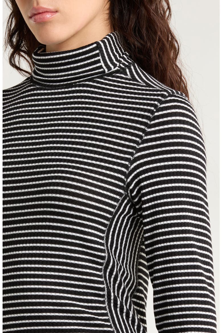 Stripe Rib Turtleneck Top, Alternate, color, WINTER WHITE