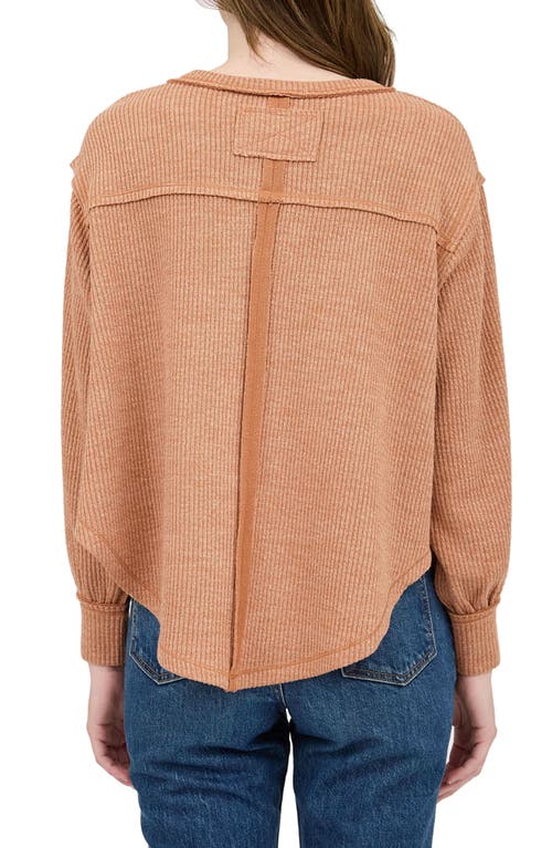 BLU PEPPER BLU PEPPER RIB KNIT LONG SLEEVE TOP