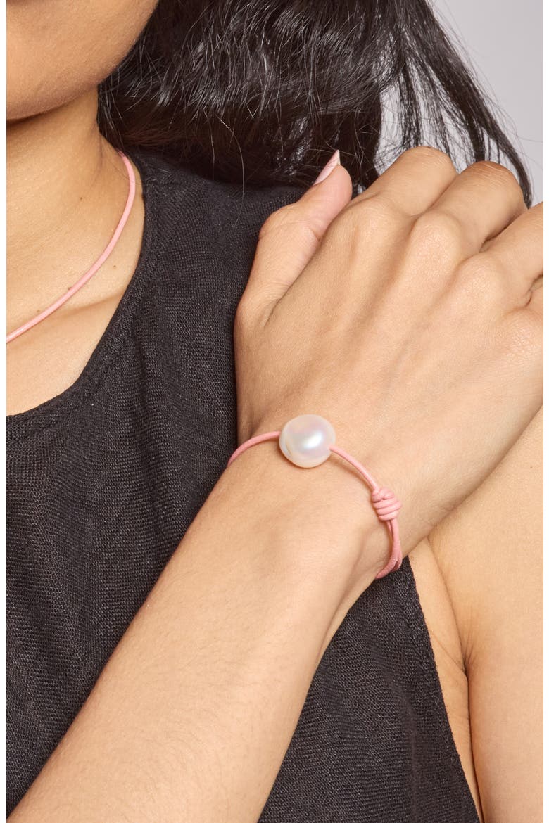 Freshwater Pearl Knot Bracelet, Alternate, color, PINK