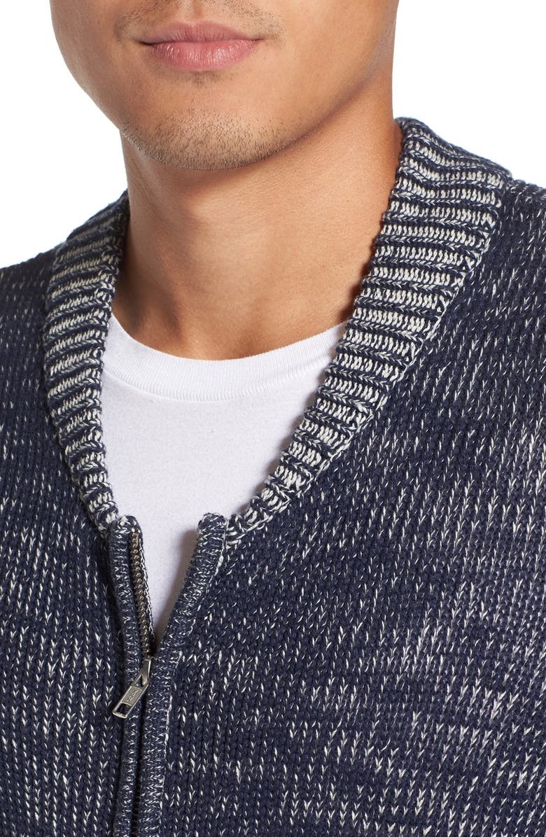 Michael Stars Two-Way Zip Mélange Sweater, Alternate, color,