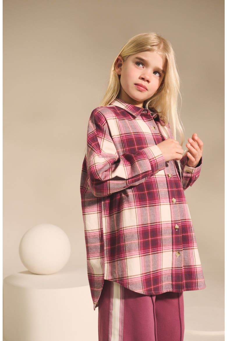 Kids' Check Shacket, Alternate, color, PINK