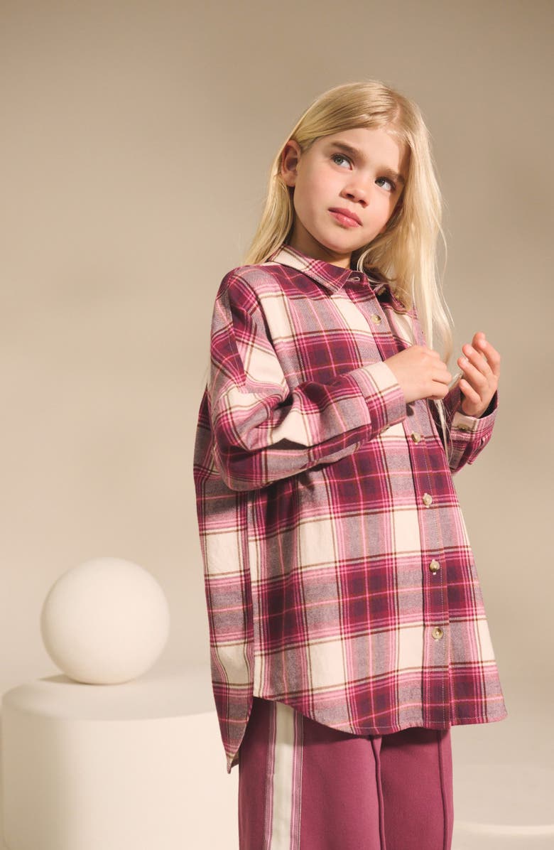 NEXT Kids' Check Shacket, Alternate, color, Pink